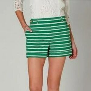 Green Striped Women's Shorts